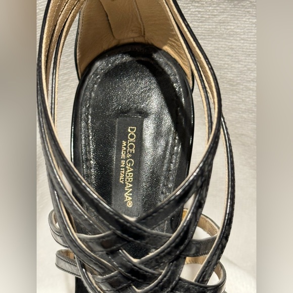 Dolce and Gabbana Strappy Black Heels - Picture 2 of 4